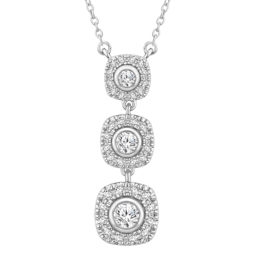 1 ct. tw. Diamond Three Station Fashion Pendant in 14K Gold