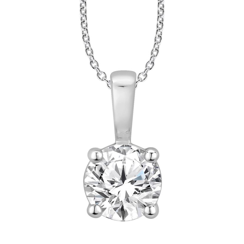 1/2 ct. tw. Diamond Heart Desire Solitare Pendant in 18K Gold
