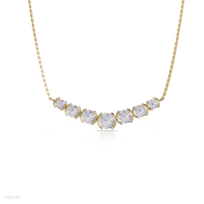 Lab Created 18k Vermeil Plated Silver 2.8 Ct Round Lab Grown Diamond Pendant Necklace 18"