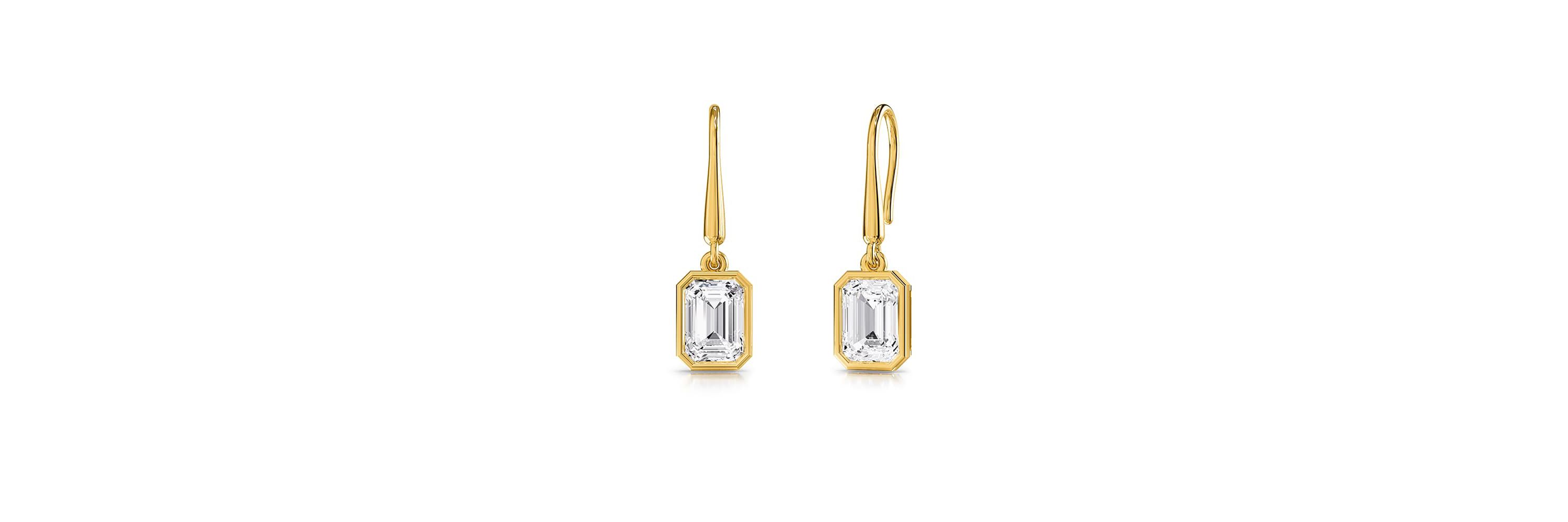 Lab Created 18k Vermeil Plated Silver 2.3 Ct Lab Grown Diamond Drop Dangle Earrings VVS-VS, E-F