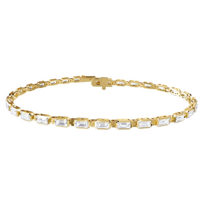 Lab Created 18k Vermeil Plated Silver 3.25 ct Radiant Cut Lab Grown Diamond tennis Bracelet 7"