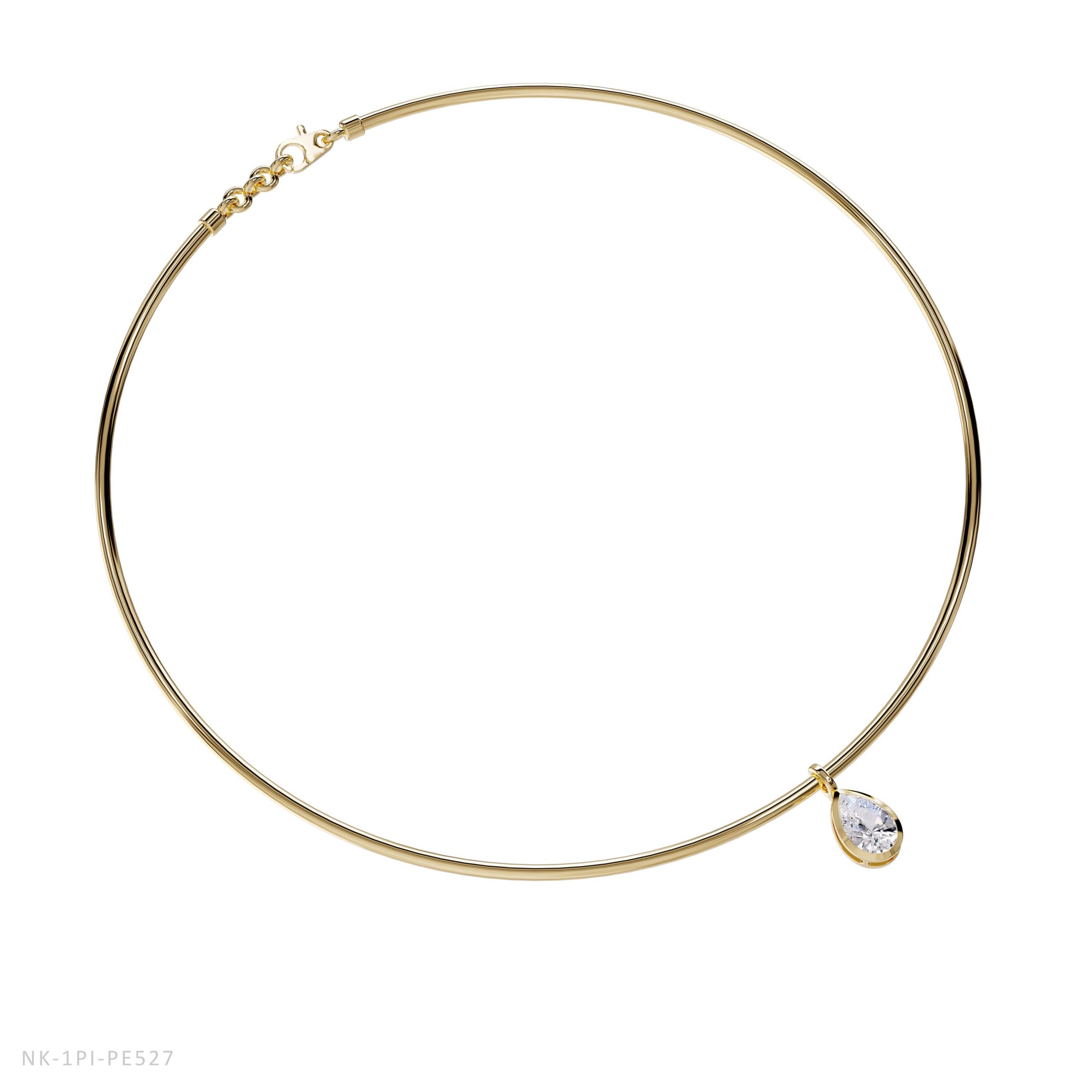 Lab Created 18k Vermeil Plated Silver1 Ct Pear Cut Lab Grown Diamond Pendant Necklace 18"