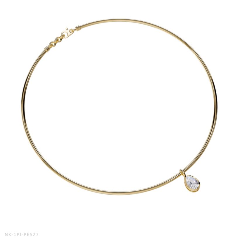 Lab Created 18k Vermeil Plated Silver1 Ct Pear Cut Lab Grown Diamond Pendant Necklace 18"