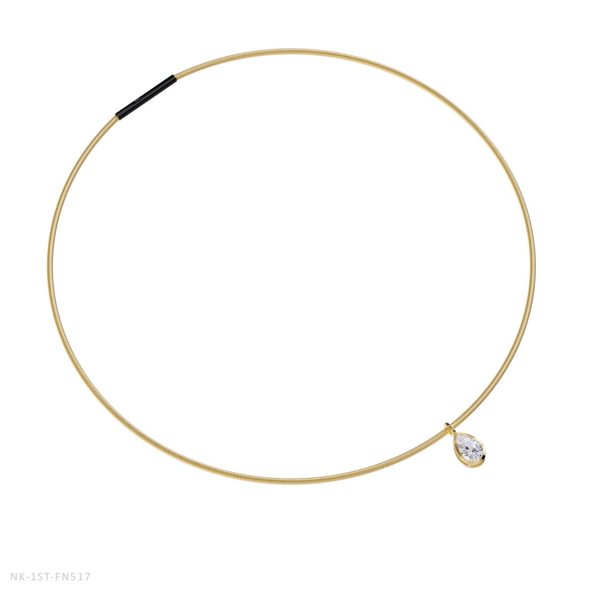 Lab Created 18k Vermeil Plated Silver1.30 Ct Pear Cut Lab Grown Diamond Pendant Necklace 18"