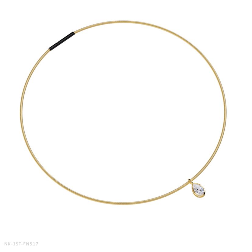 Lab Created 18k Vermeil Plated Silver1.30 Ct Pear Cut Lab Grown Diamond Pendant Necklace 18"