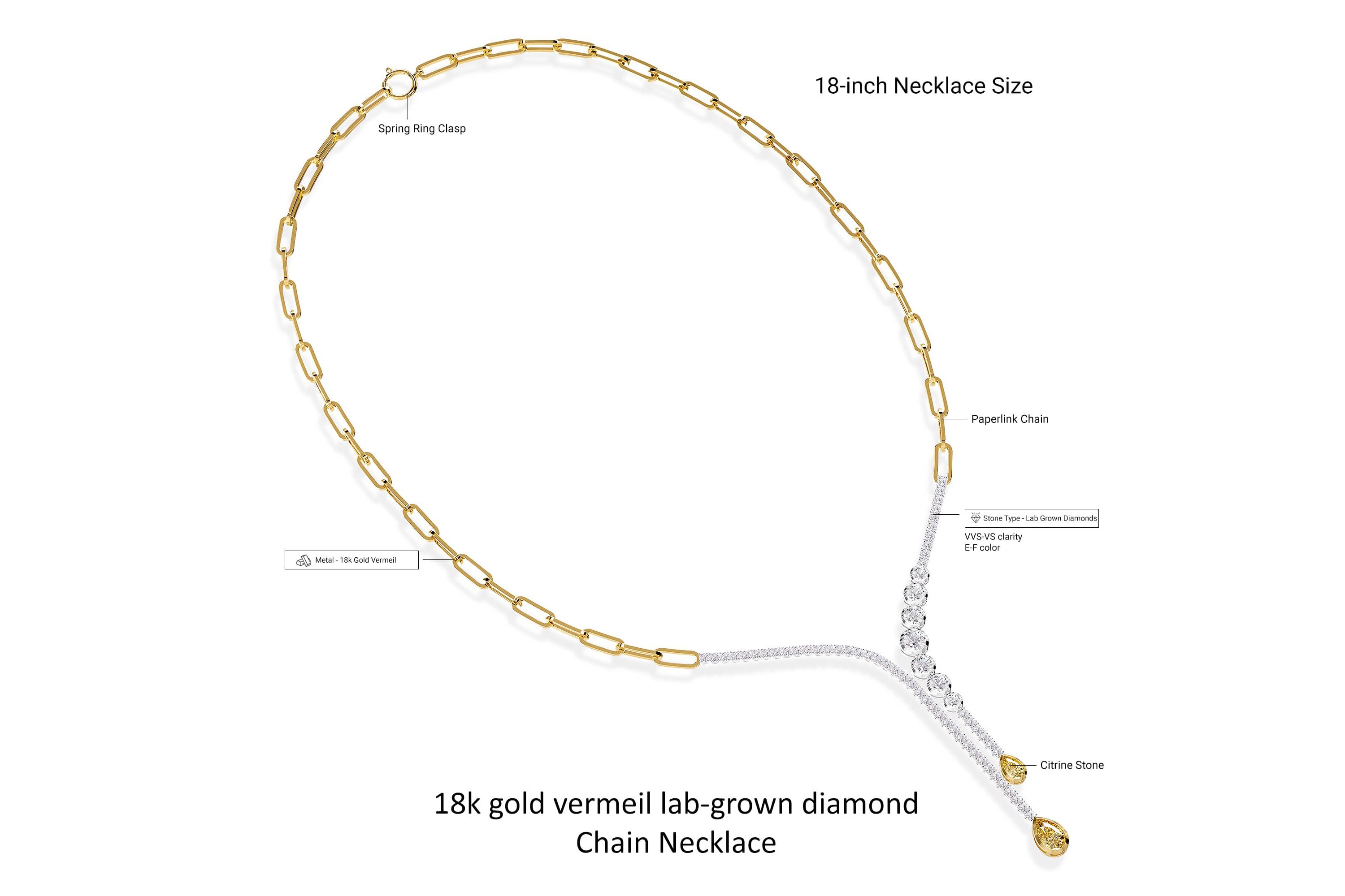 Lab Created 925 Sterling Silver Two-tone 3.8 Ct Pear Cut White & Yellow Lab Grown Diamond Drop Necklace 18" VVS-VS, E-F