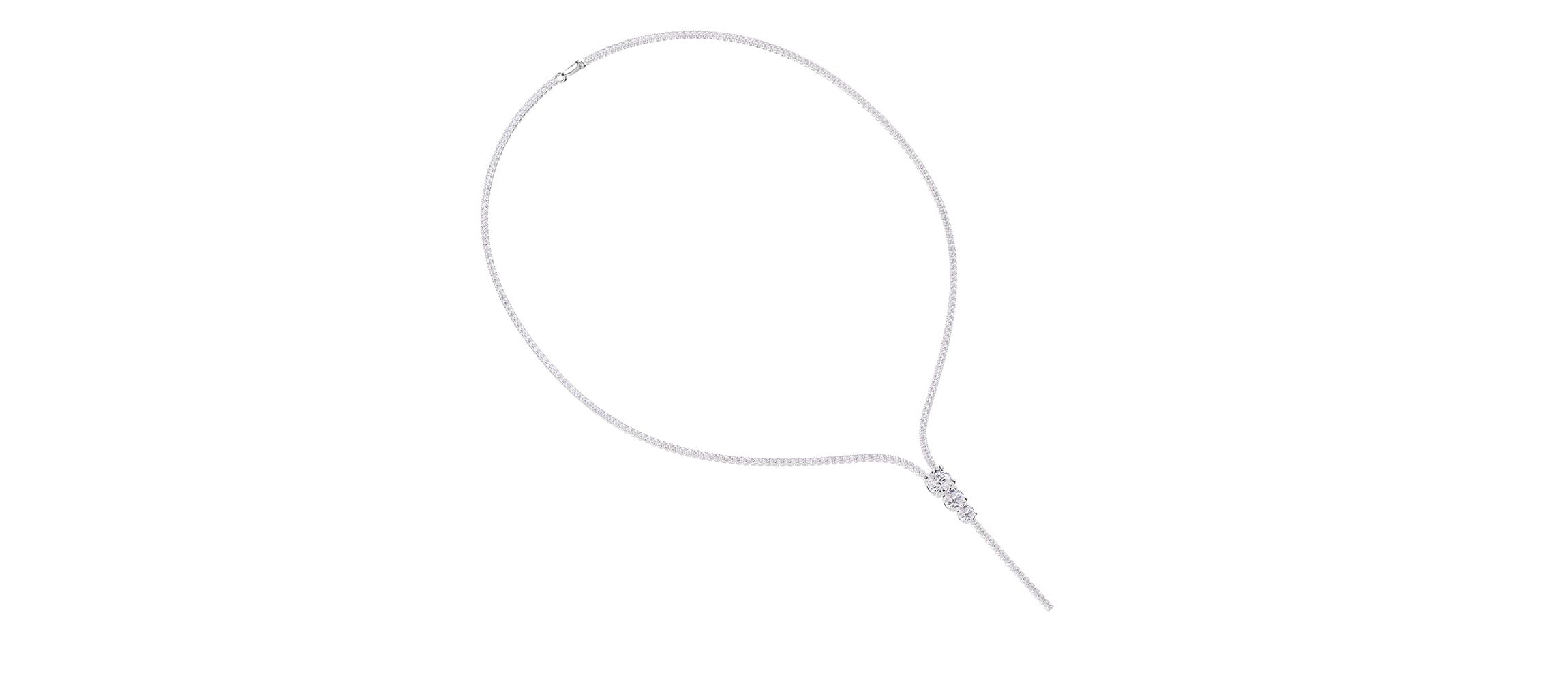 Lab Created Sterling Silver 7 Ct Round Lab Grown Diamond Drop Necklace 18"