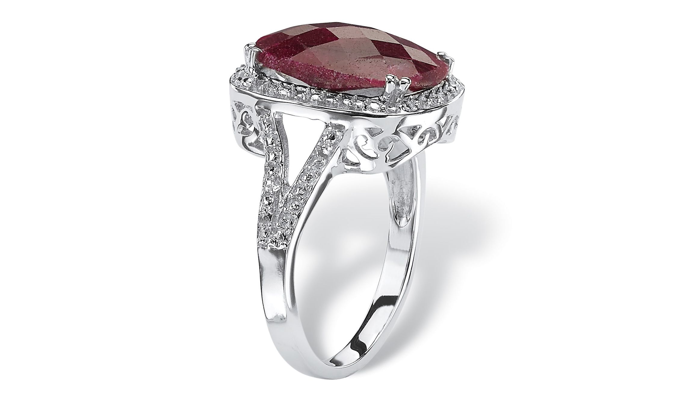 7.25 TCW Genuine Ruby Ring in .925 Sterling Silver