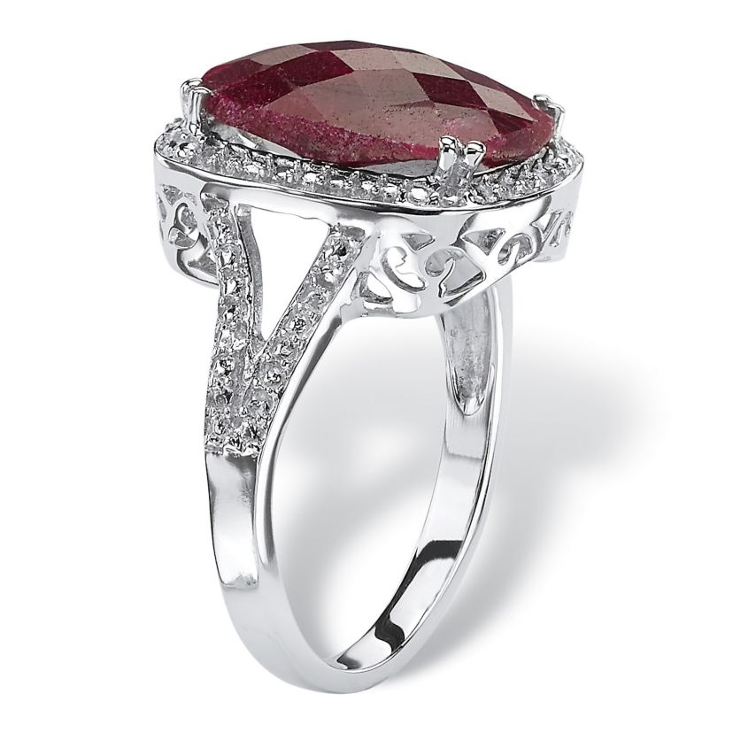 7.25 TCW Genuine Ruby Ring in .925 Sterling Silver