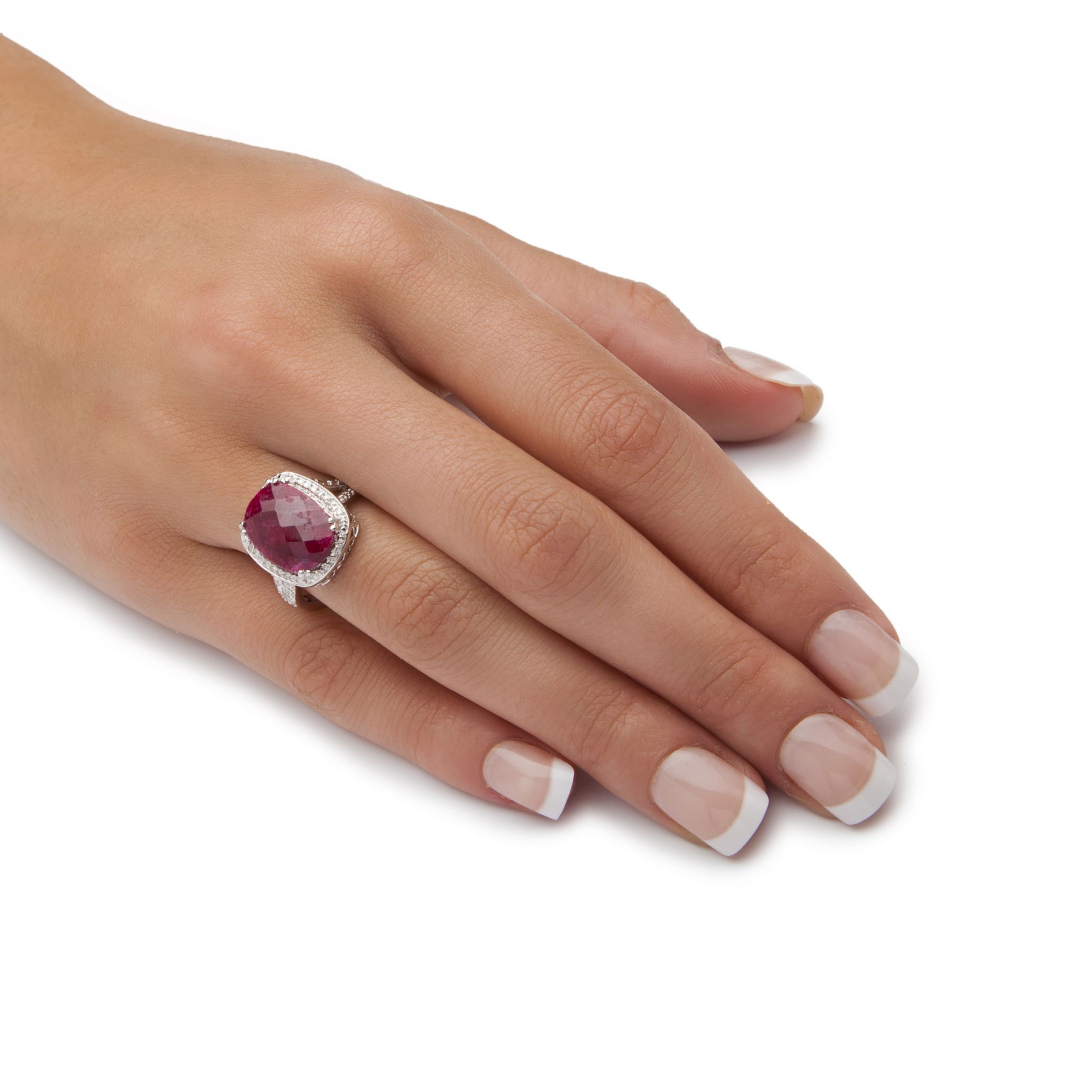 7.25 TCW Genuine Ruby Ring in .925 Sterling Silver