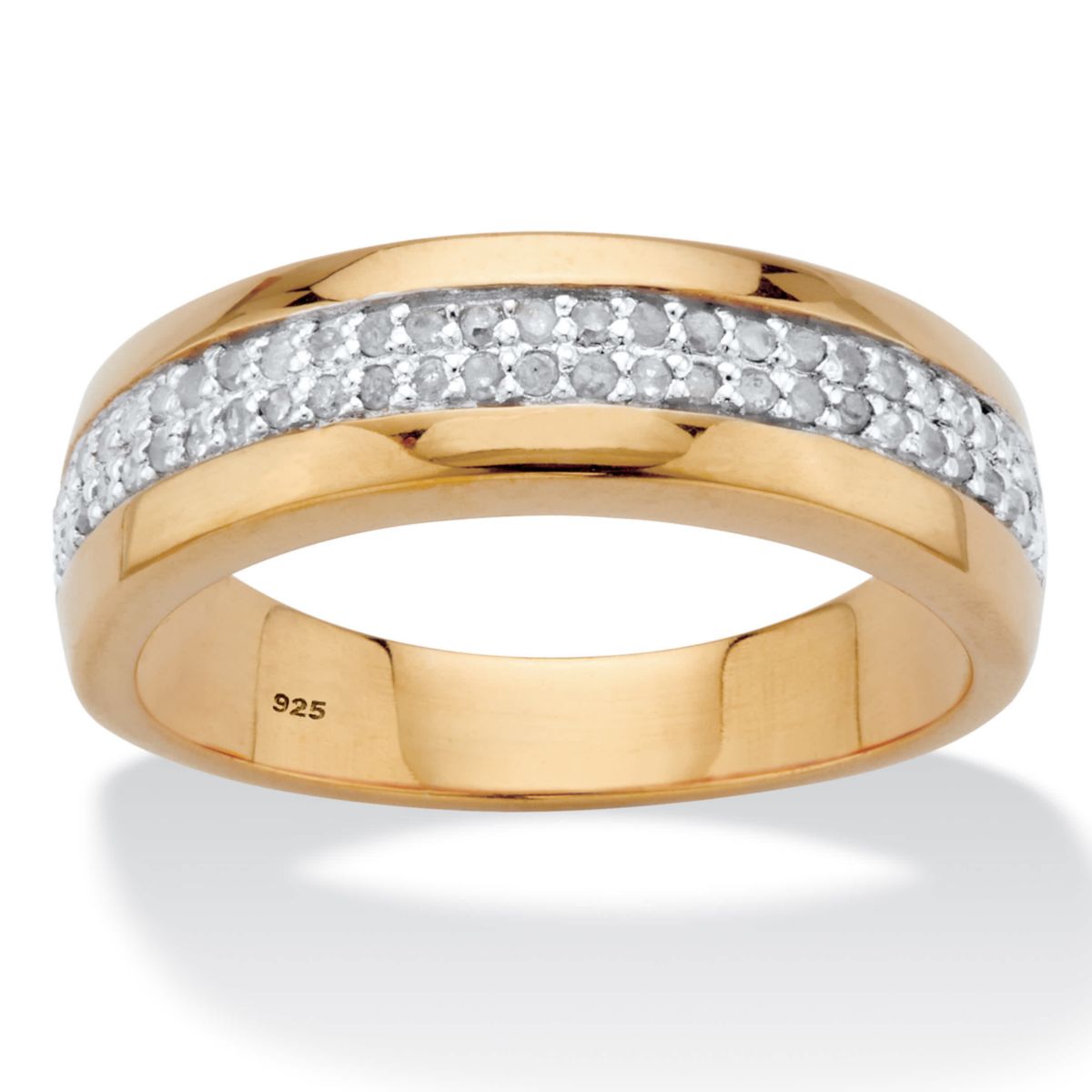 Seta Jewelry Men's 1/5 Cttw. Diamond Accent 18k Gold-plated Sterling ...