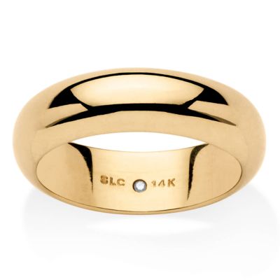 Seta Jewelry 14k Gold Ultra-Lightweight Nano Diamond Resin Filled Wedding Band 6mm