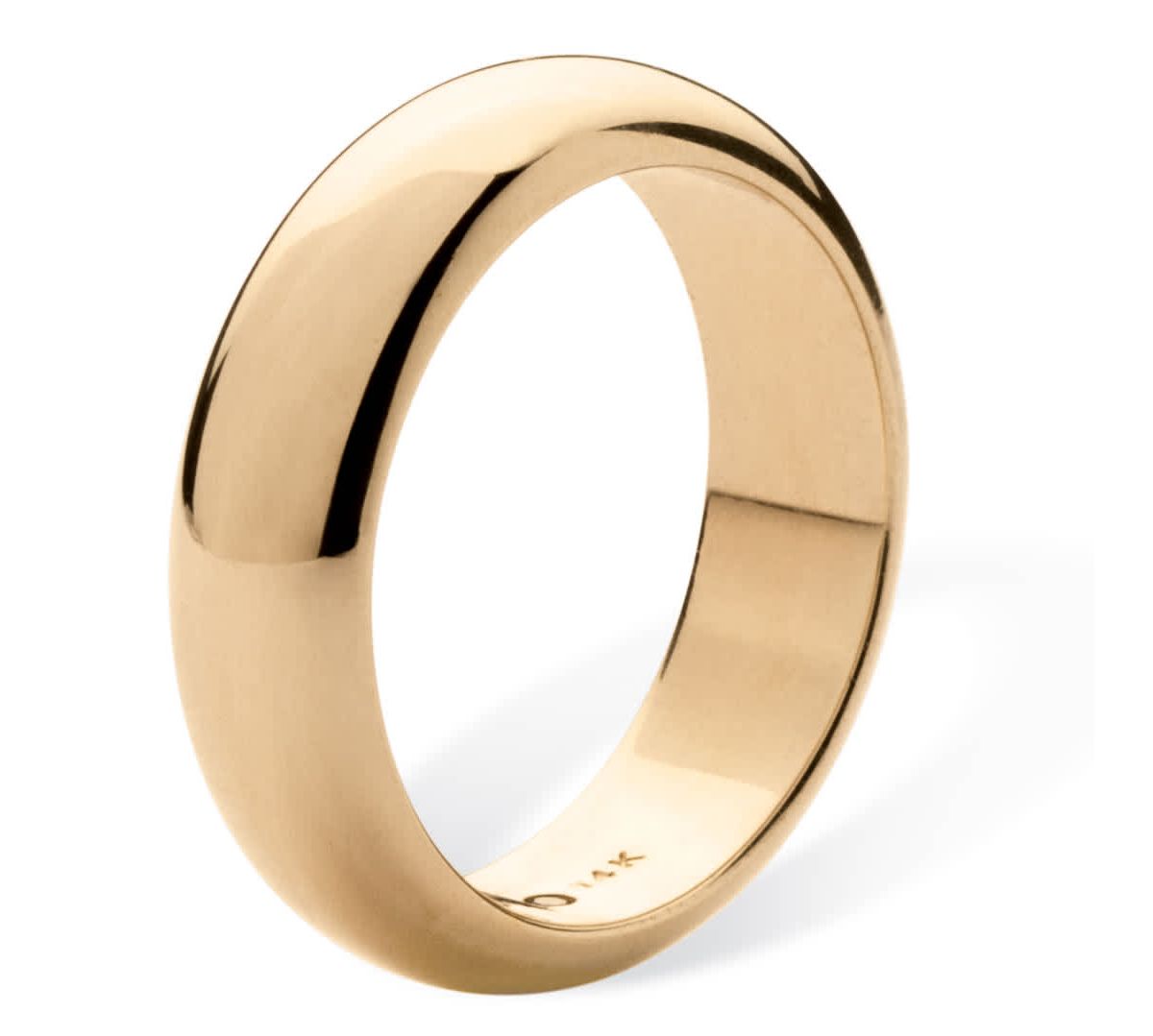 14k Gold Ultra-Lightweight Nano Diamond Resin Filled Wedding Band 6mm