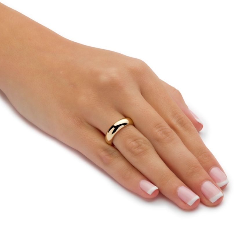 14k Gold Ultra-Lightweight Nano Diamond Resin Filled Wedding Band 6mm