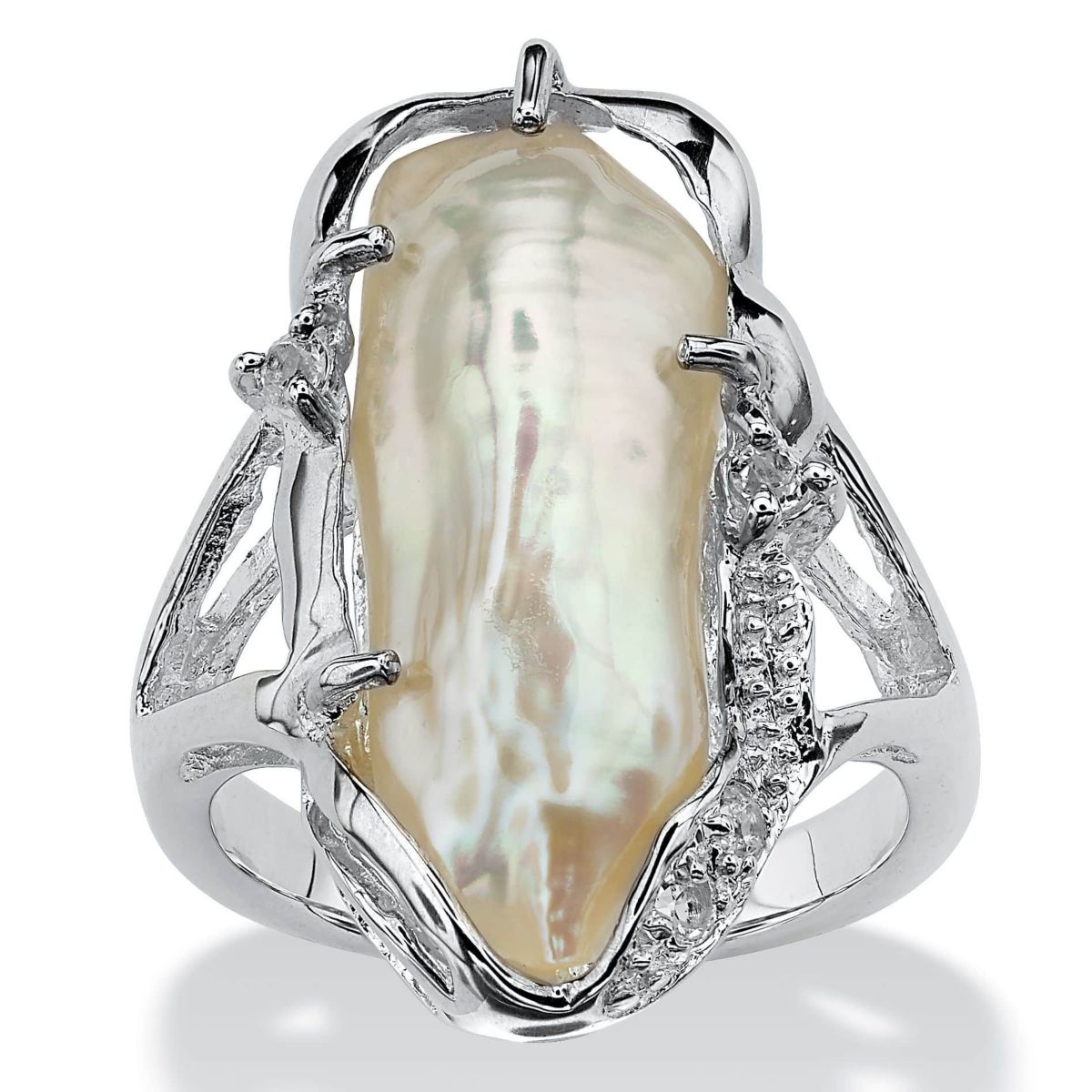 Seta Jewelry Cultured Freshwater Pearl and White Topaz .925 Sterling ...