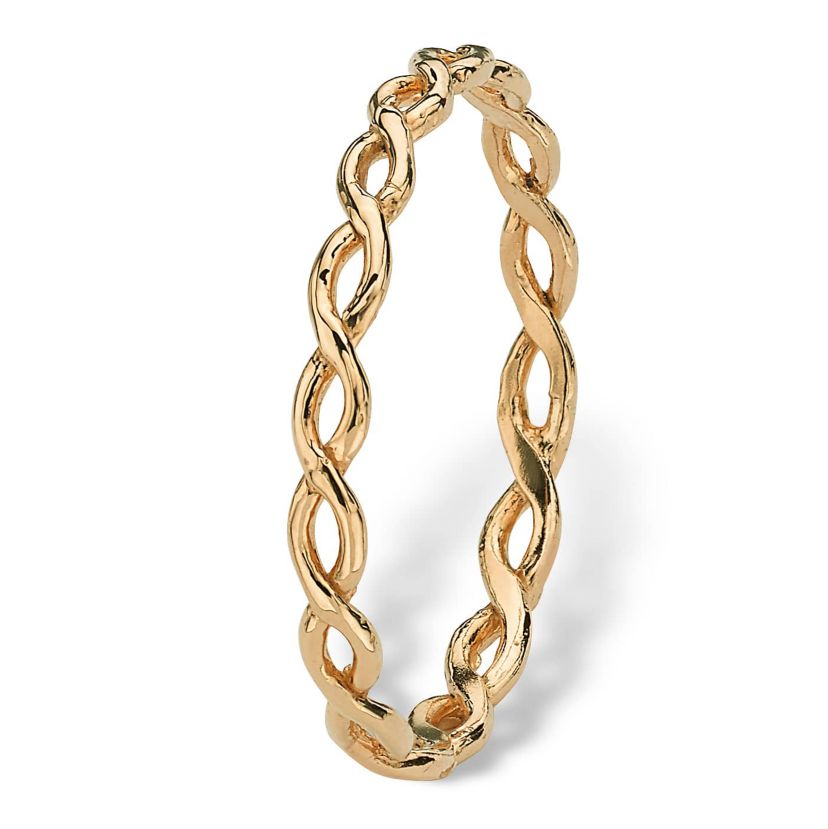 10k Yellow Gold Braided Twist Ring Band