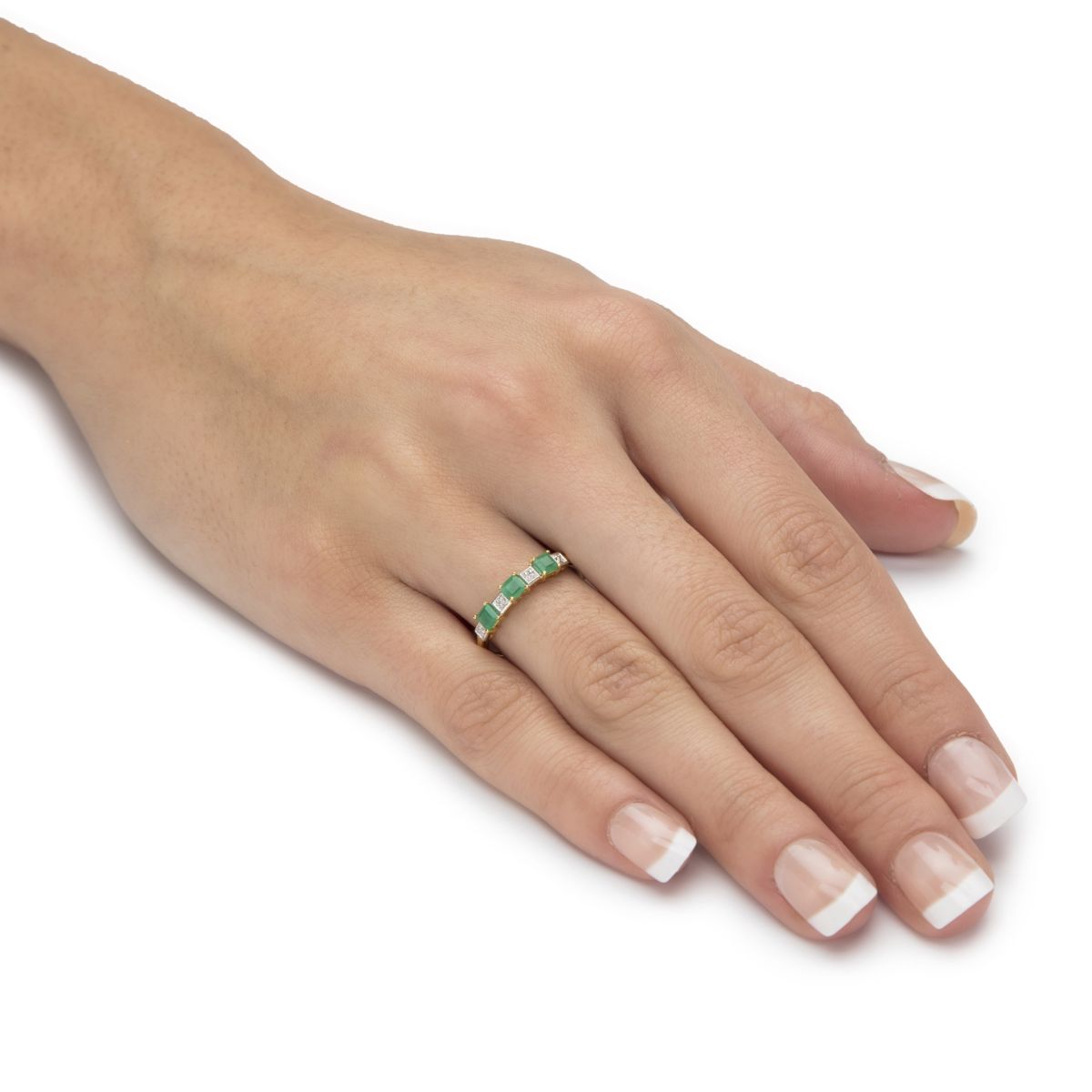 .67 Cttw. Princess-Cut Genuine Emerald Solid 10k Yellow Gold Ring