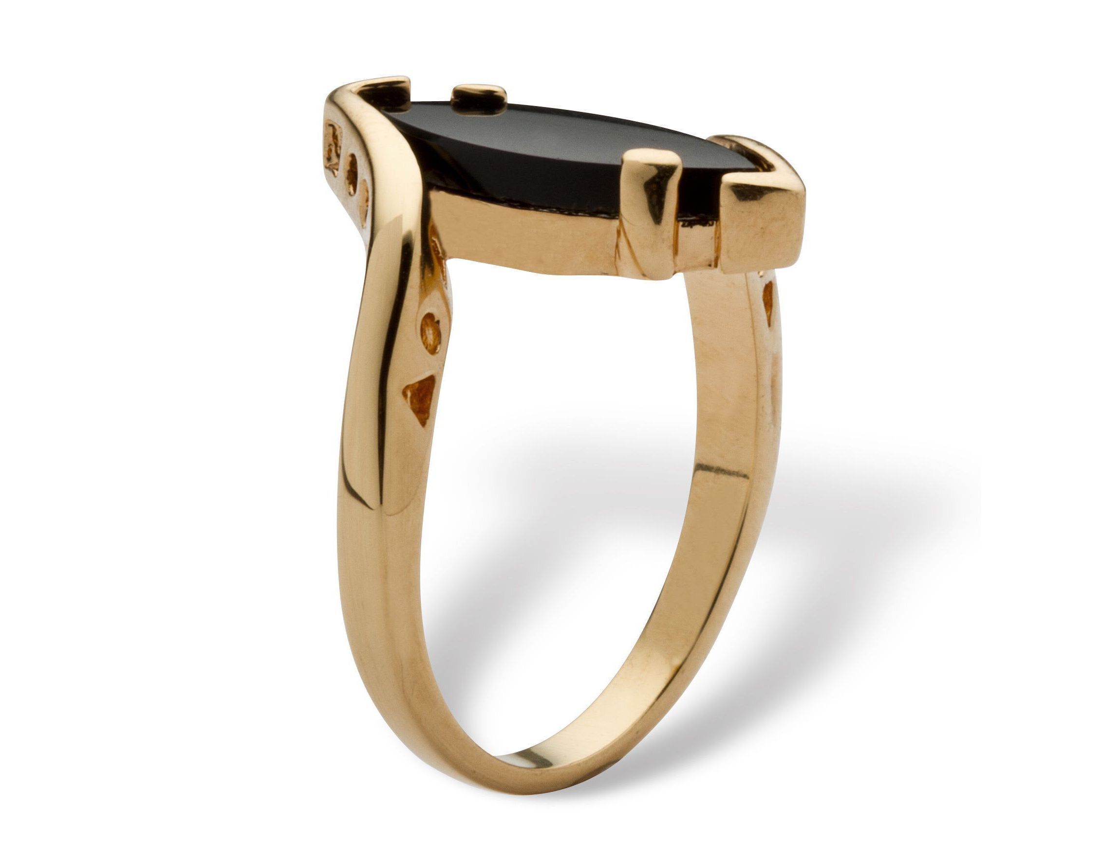 18k Gold Plated Genuine Onyx Ring
