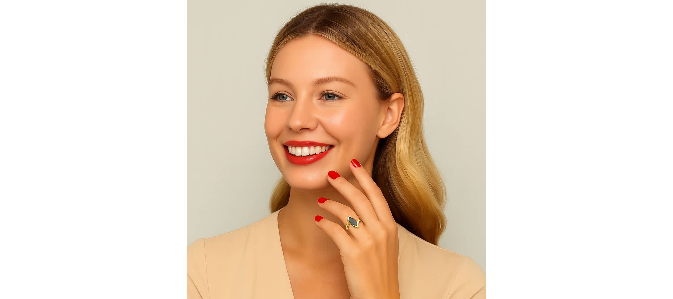 18k Gold Plated Genuine Onyx Ring