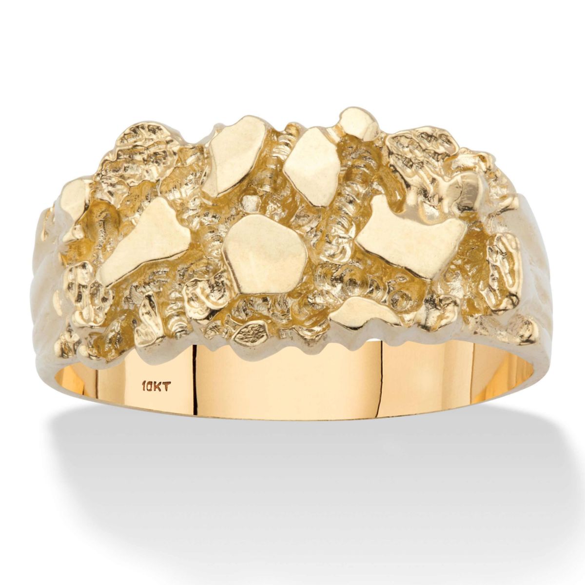 Mens Solid 10k Yellow Gold Nugget Ring