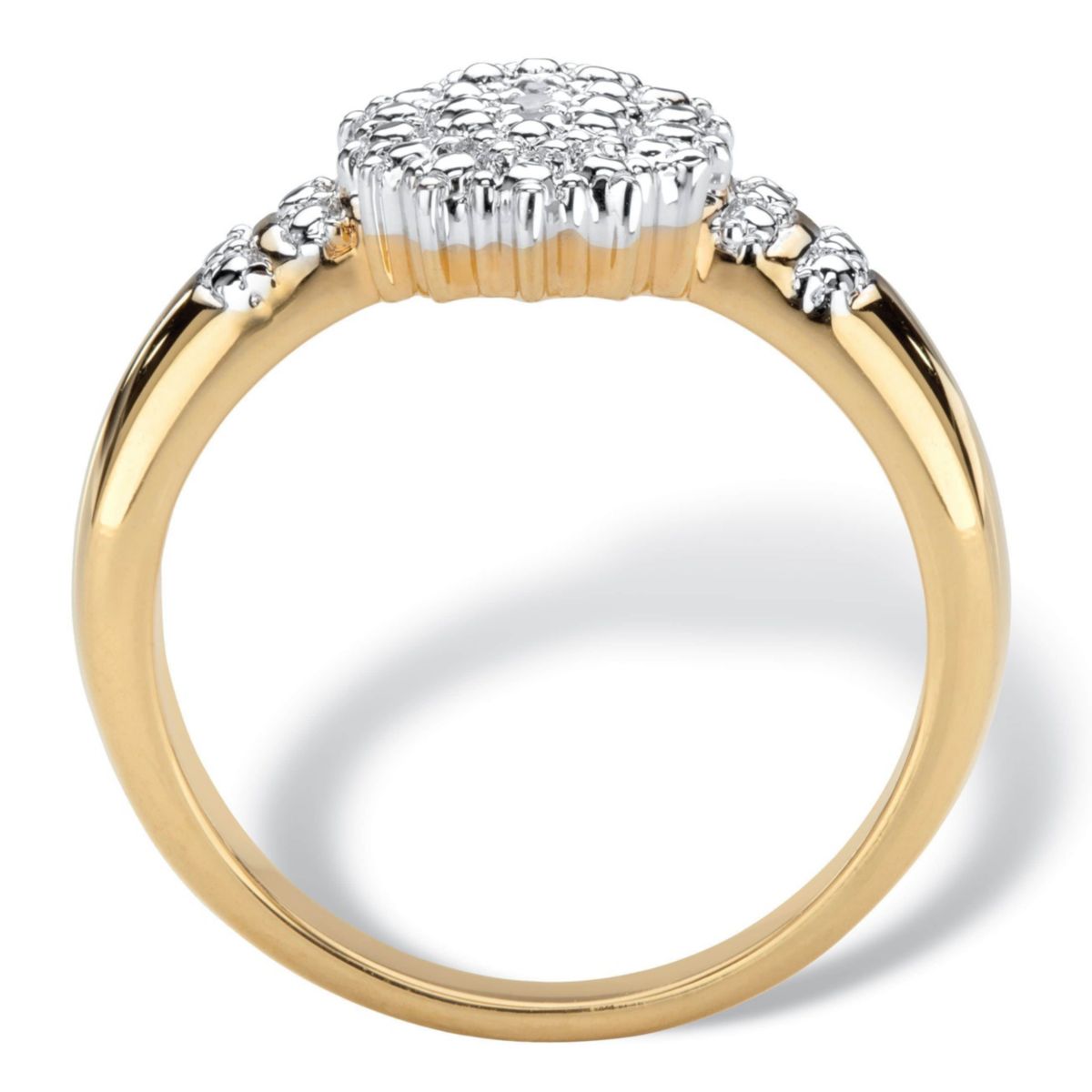Seta Jewelry Pave Diamond Accent Two-Tone 18k Gold-Plated Cluster Ring ...