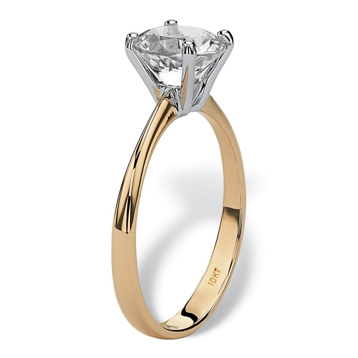 2.50 Cttw. Round Genuine Topaz 10k Yellow Gold Solitaire Bridal Engagement Ring