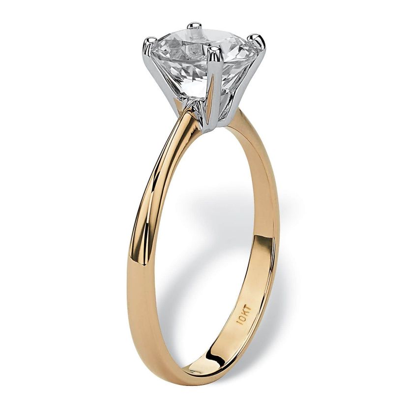 2.50 Cttw. Round Genuine Topaz 10k Yellow Gold Solitaire Bridal Engagement Ring
