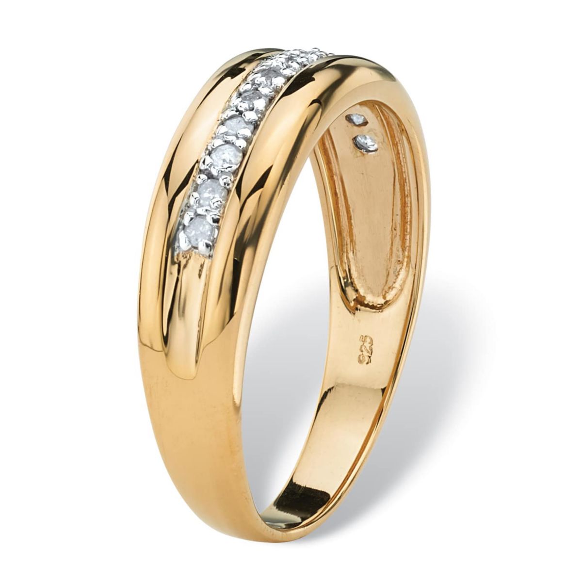Mens 1/5 TCW Diamond Band in Gold-Plated Sterling Silver
