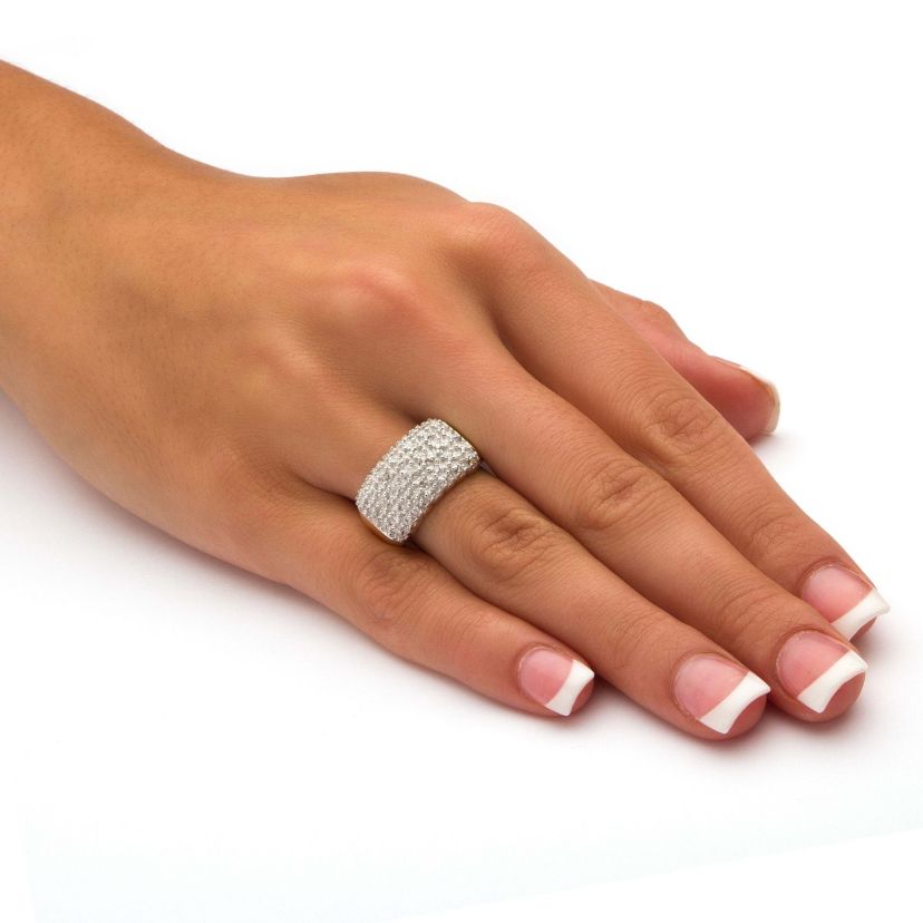 1/5 TCW Pave Diamond Cluster Ring in Solid 10k Gold