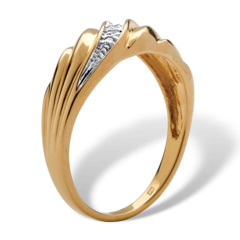 Mens Diamond Accent Ring in Gold-Plated Sterling Silver