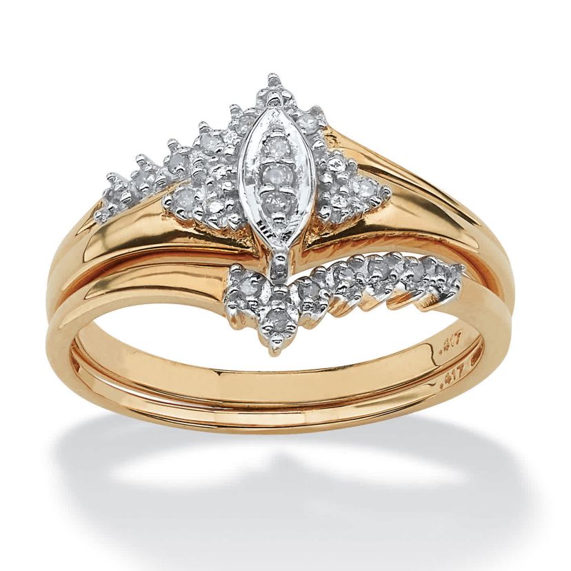 1/10 TCW Round Diamond 2-Piece Bridal Set in 10k Gold