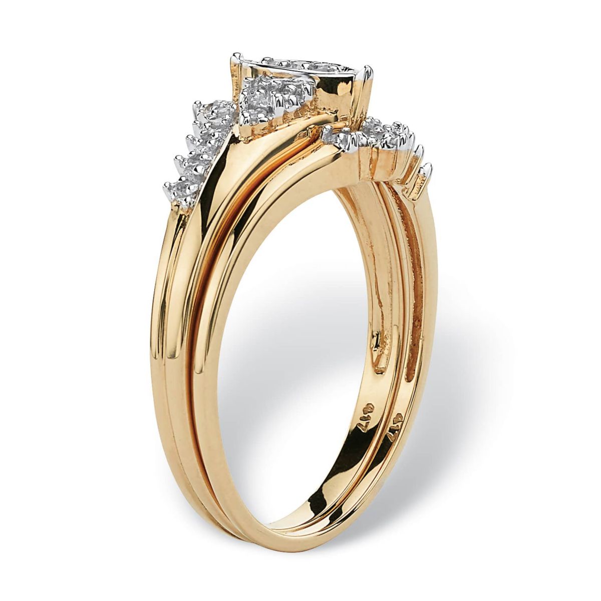 1/10 TCW Round Diamond 2-Piece Bridal Set in 10k Gold