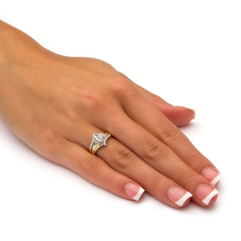 1/10 TCW Round Diamond 2-Piece Bridal Set in 10k Gold