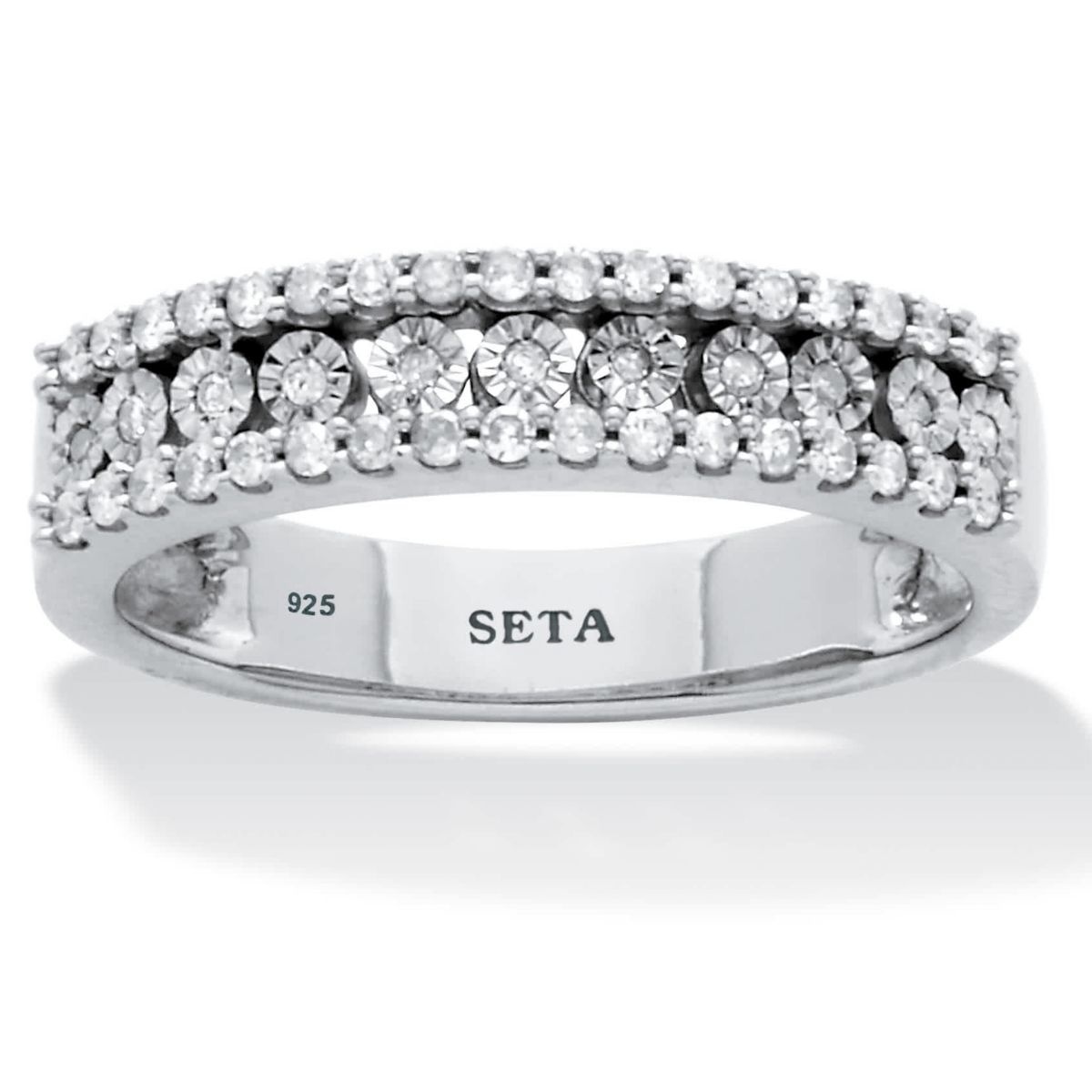 Seta Jewelry .25 TCW Diamond Sterling Silver Multi-Row Ring | Belk