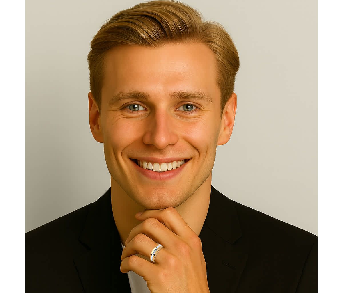 Mens Diamond Accent Two-Tone Band in 18k Yellow Gold-plated Sterling Silver