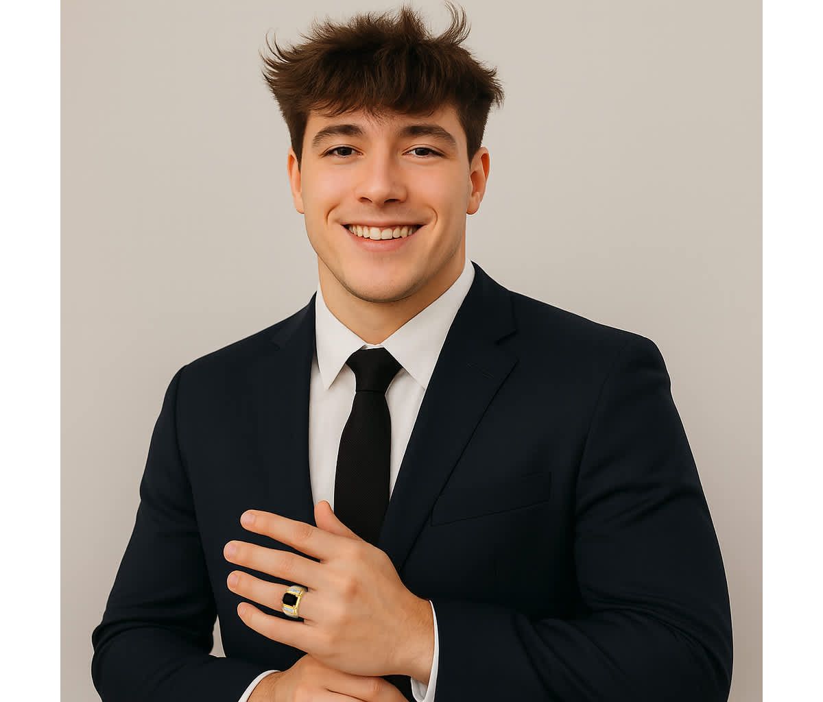 Mens 1/5 TCW Genuine Black Onyx and Diamond 18k Gold-Plated Ring