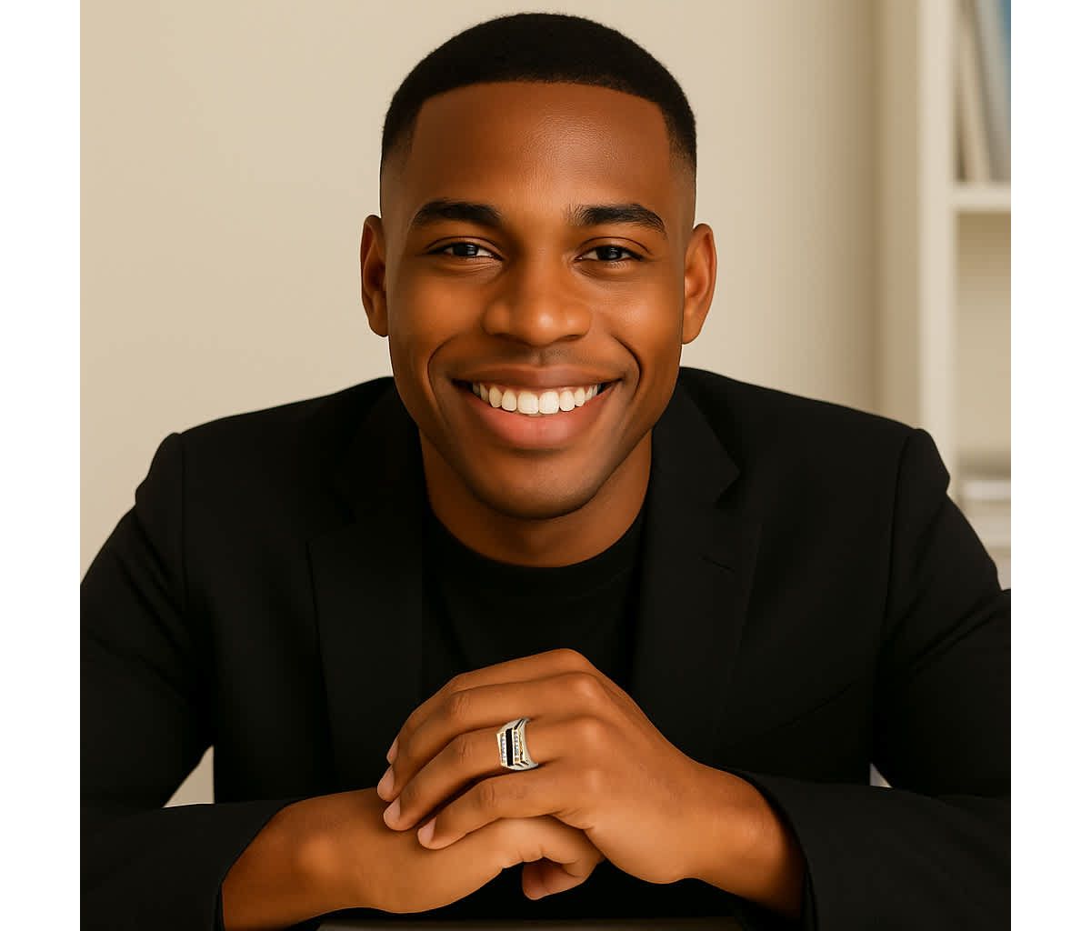 Mens Emerald-Cut Genuine Onyx Crystal Accent Gold-Plated Classic Ring