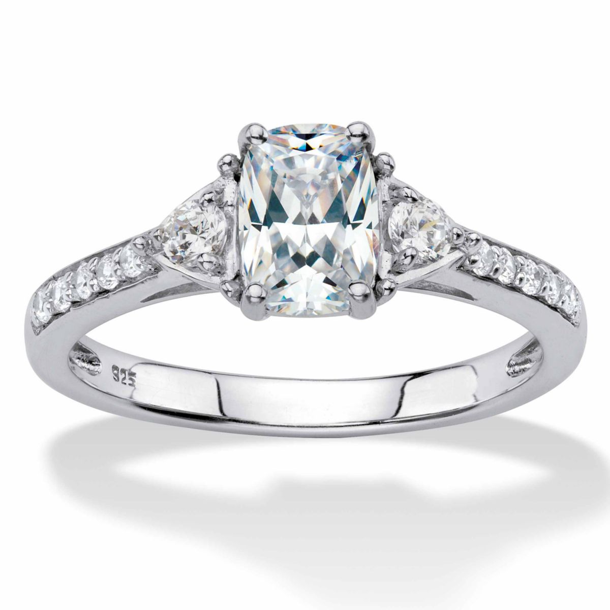 Lab Created 1.70 Cttw. Platinum-plated Sterling Silver Created White Sapphire Promise Ring