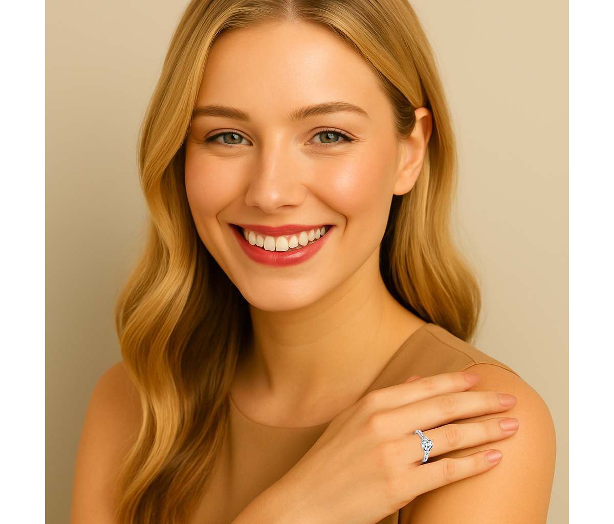 Lab Created 1.70 Cttw. Platinum-plated Sterling Silver Created White Sapphire Promise Ring