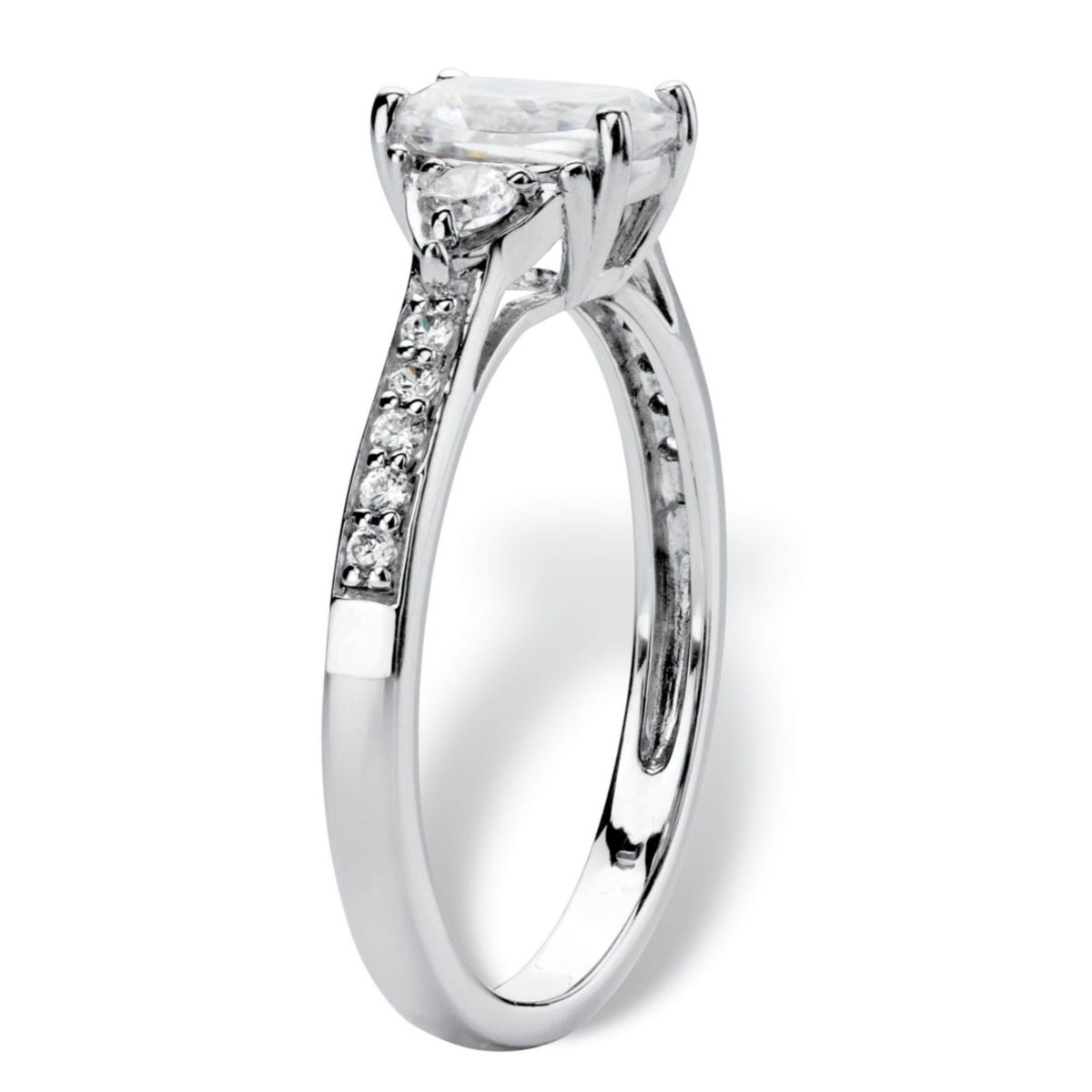 Lab Created 1.70 Cttw. Platinum-plated Sterling Silver Created White Sapphire Promise Ring