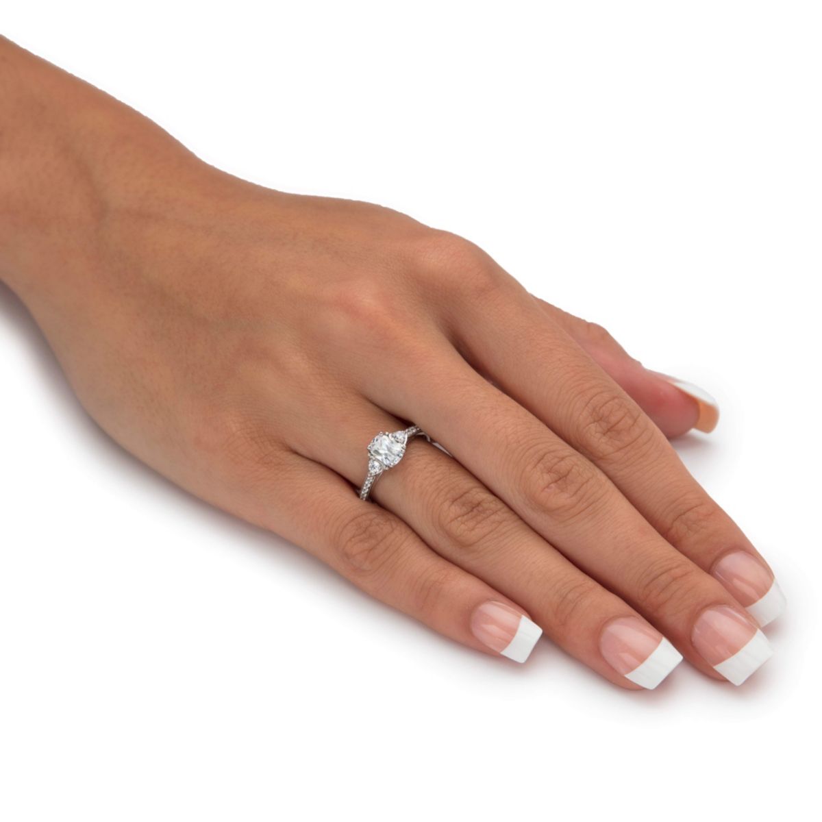 Lab Created 1.70 Cttw. Platinum-plated Sterling Silver Created White Sapphire Promise Ring