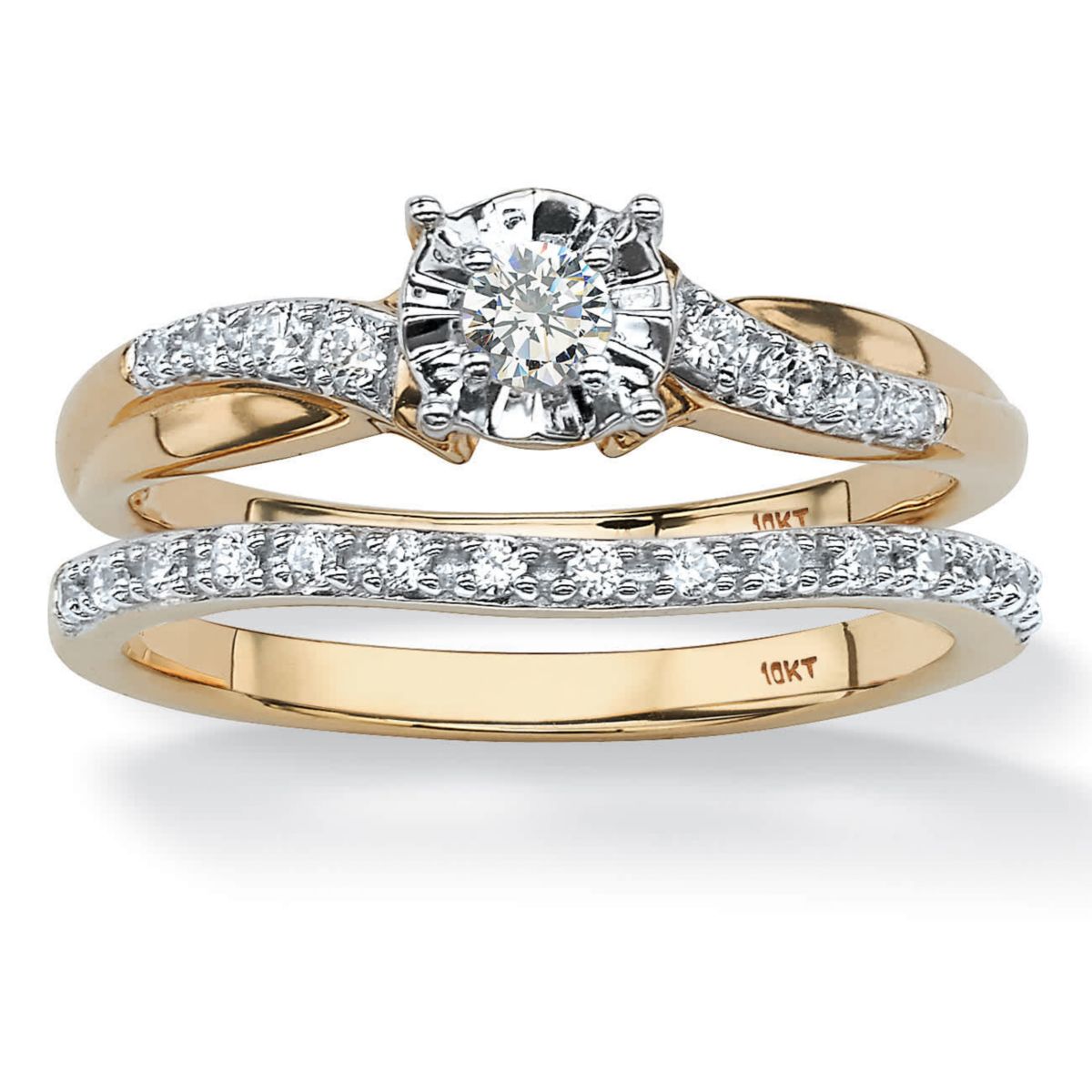 1/4 TCW Round Diamond Two-Piece Bridal Set in 10K Gold