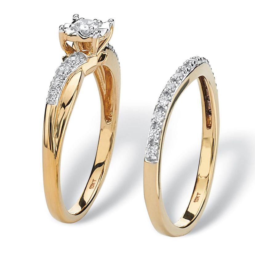 1/4 TCW Round Diamond Two-Piece Bridal Set in 10K Gold