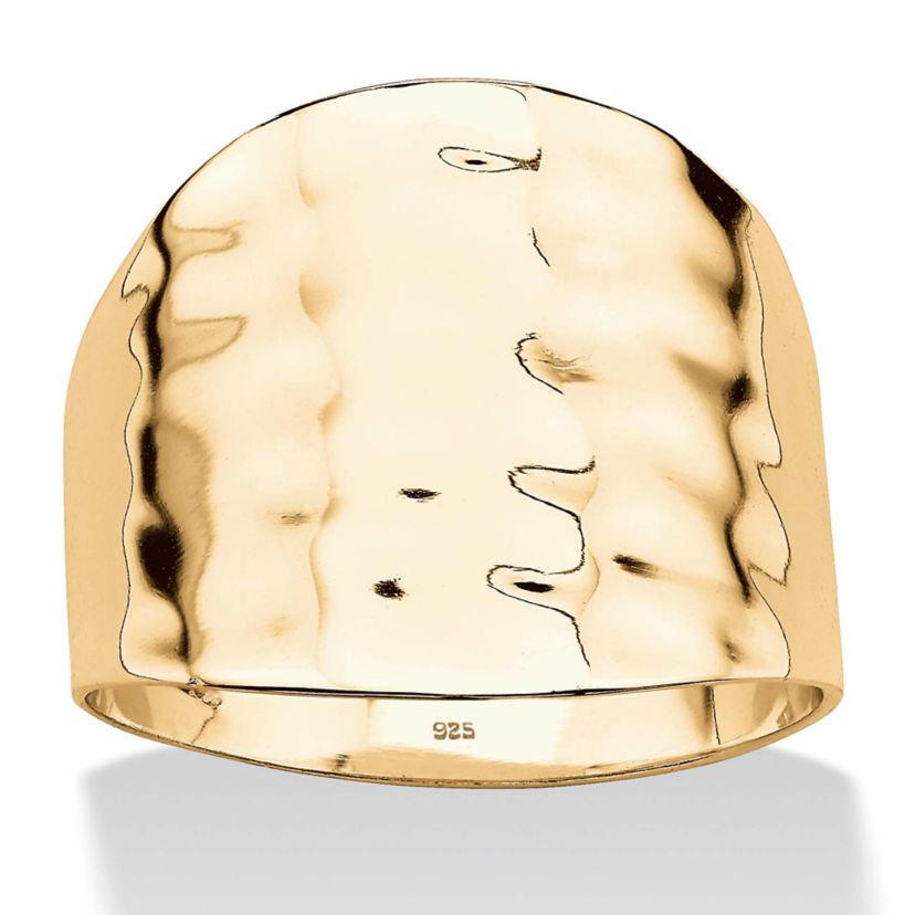 Gold-Plated Sterling Silver Hammered-Style Cigar Band