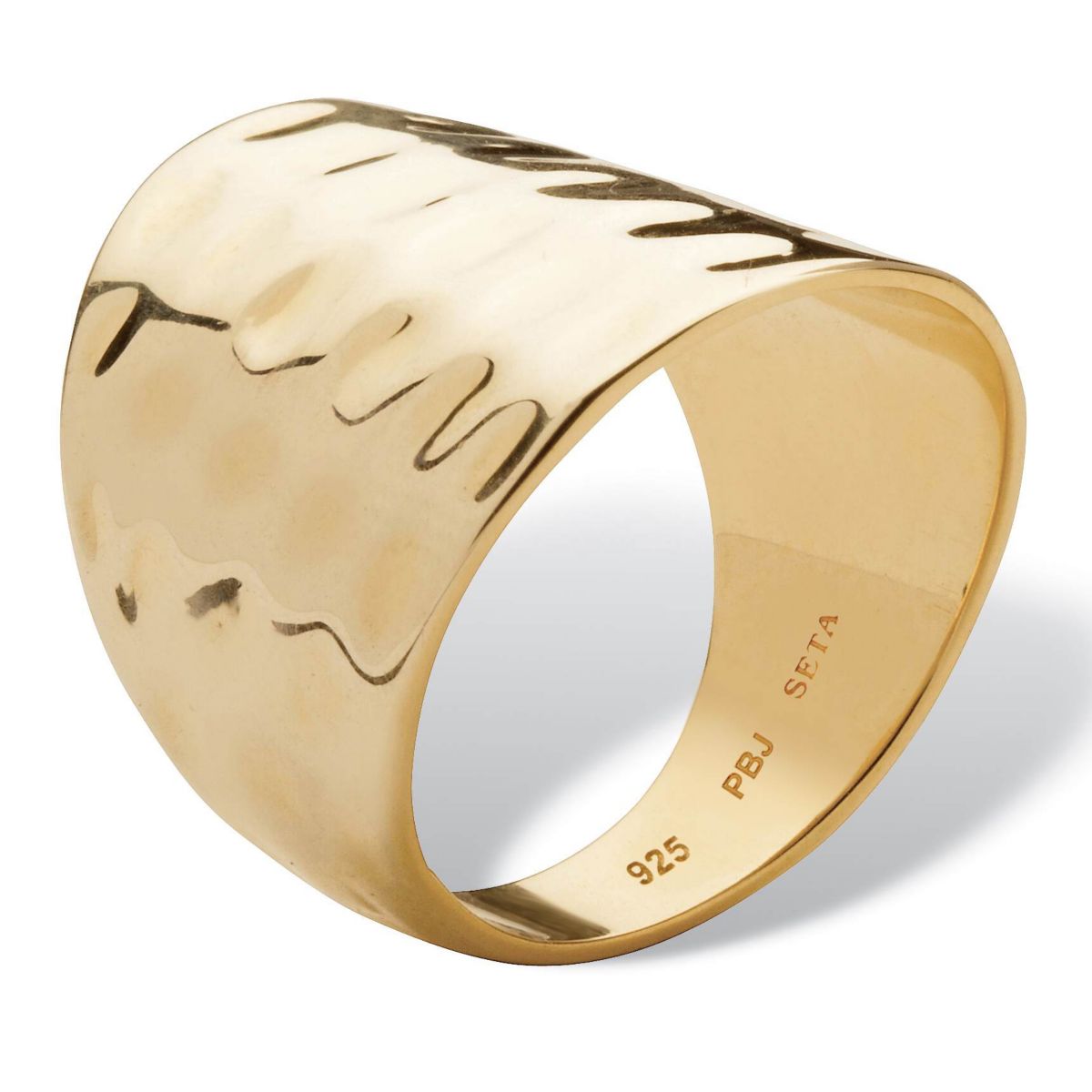 Gold-Plated Sterling Silver Hammered-Style Cigar Band