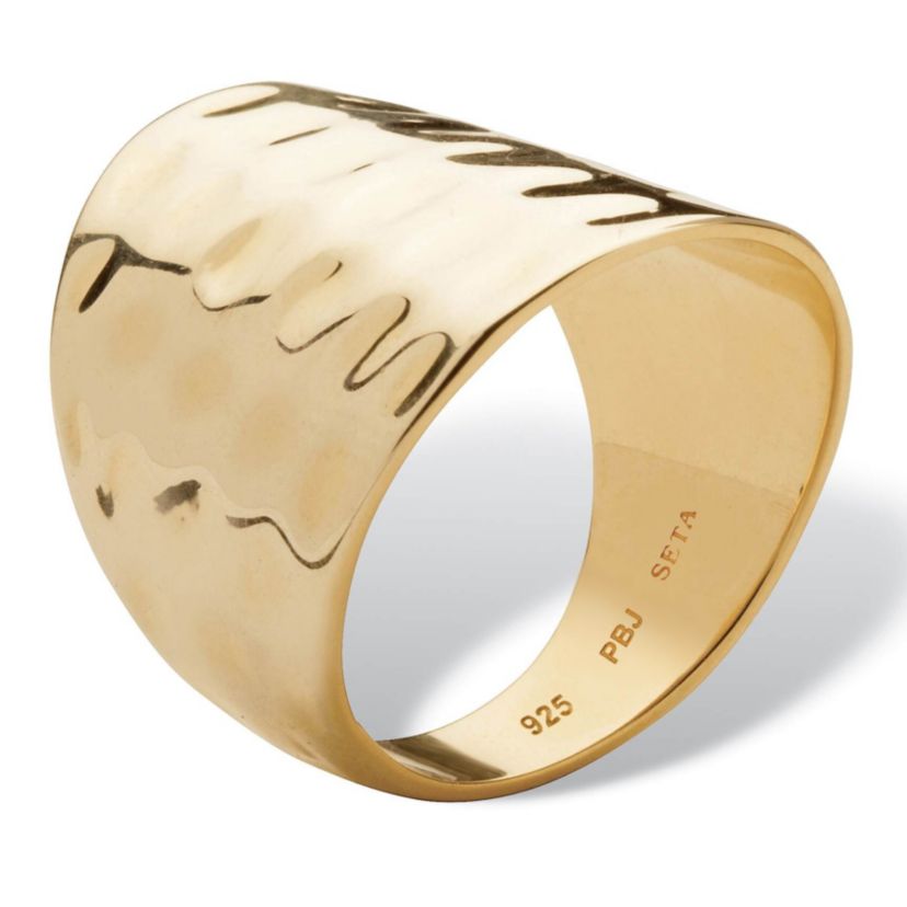 Gold-Plated Sterling Silver Hammered-Style Cigar Band