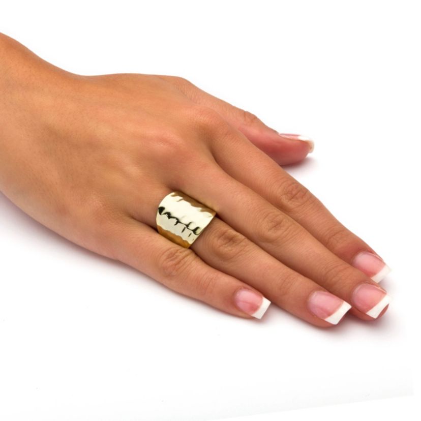 Gold-Plated Sterling Silver Hammered-Style Cigar Band