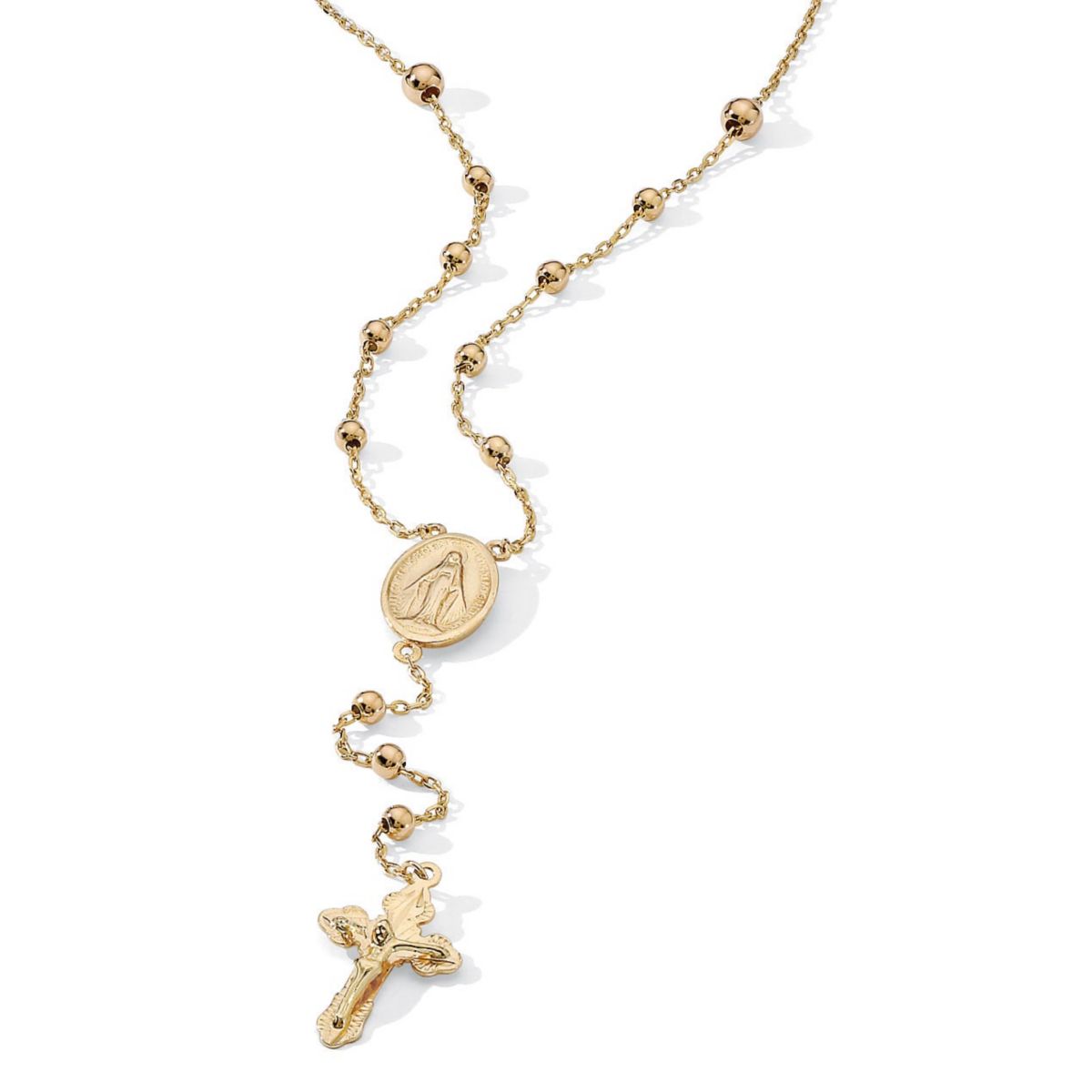 Rosary Style Necklace in Gold-Plated Sterling Silver