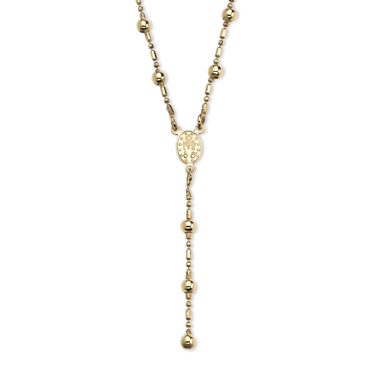 Rosary Style Necklace in Gold-Plated Sterling Silver