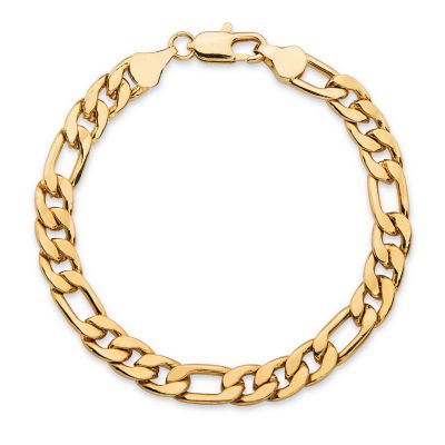 Seta Jewelry Men's Gold Ion-Plated 6.5 mm Figaro-Link Chain Bracelet 8 Inch